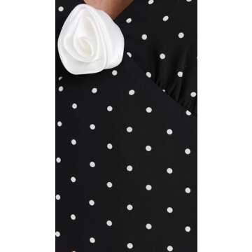 WAYF Women's Mini Slip Dress, Black Polka-Dot, S