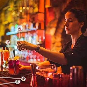 Rcybeo 30 Pcs Disco Ball Cocktail Stirrer Set for Parties