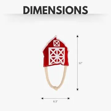 Country Living Vegan Leather Dog Chew Toy – Durable, Safe for All Dog Sizes, Ideal for Active Play, Fetch & Tug – (Red Barn)