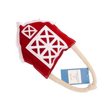 Country Living Vegan Leather Dog Chew Toy – Durable, Safe for All Dog Sizes, Ideal for Active Play, Fetch & Tug – (Red Barn)