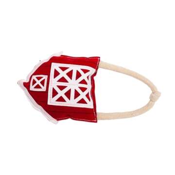 Country Living Vegan Leather Dog Chew Toy – Durable, Safe for All Dog Sizes, Ideal for Active Play, Fetch & Tug – (Red Barn)