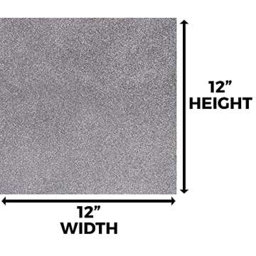 Silver Glitter Cardstock - 10 Sheets Premium Glitter Paper - Sized 12" x 12" - Perfect for Scrapbooking, Crafts, Decorations, Weddings