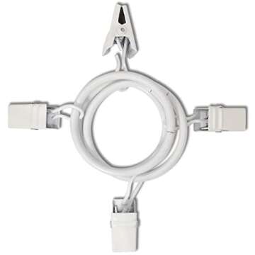 AMZSEVEN 40 Pack Curtain Rings with Clips, Drapery Clips with Rings, Drapes Rings 1.26 in Interior Diameter, Fits up to 1 in Curtain Rod, White