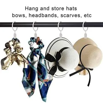 AMZSEVEN 40 Pack Curtain Rings with Clips for Chic Drapery