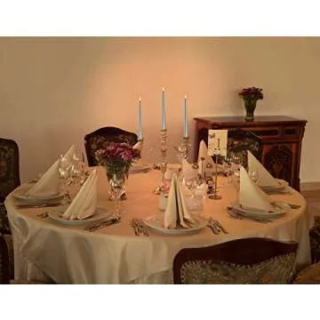 Hyoola 12 Pack Tall Metallic Taper Candles - 12 Inch Silver Metallic, Dripless, Unscented Dinner Candle - Paraffin Wax with Cotton Wicks