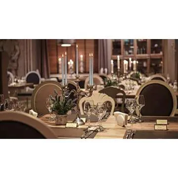 Hyoola 12 Pack Tall Metallic Taper Candles - 12 Inch Silver Metallic, Dripless, Unscented Dinner Candle - Paraffin Wax with Cotton Wicks