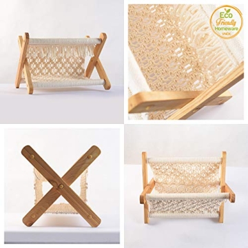 Macrame Boho Magazine Holder for Stylish Home Storage