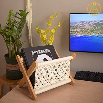Macrame Boho Magazine Holder for Stylish Home Storage