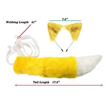 QinRuan Faux Fur Ears Tail Costume Set for Parties