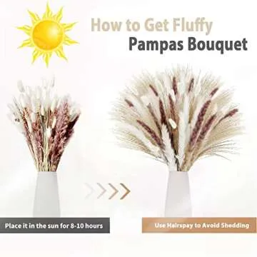 Dried Pampas Grass Bouquet 100Pcs for Decor