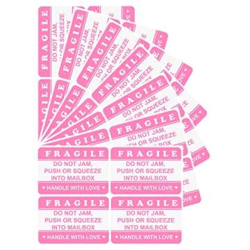 2" x 3'' 200 PCS Pink Fragile Do Not Jam, Push or Squeeze into Mailbox Labels for Shipping Mailing Envelops Cartons Pallets Adhesive Labels…