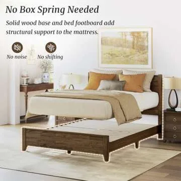 Cozyman Queen Wood Bed Frame - Elegant, Sturdy, Easy Assembly