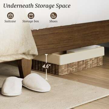 Cozyman Queen Wood Bed Frame - Elegant, Sturdy, Easy Assembly