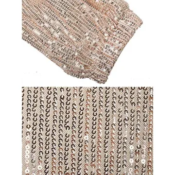 Womens Casual Bling Sequin Drawstring Ruffle High Waist Beam Foot Capri Pants Rose Gold XL