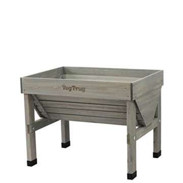 VegTrug Raised Bed Planter - Accessible & Stylish Outdoor Herb Planter, 1 m, Gray Wash