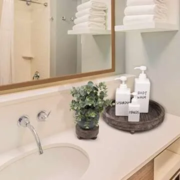 Yangbaga Round Wooden Tray for Home and Kitchen Decor