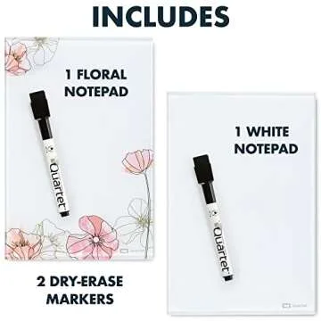Quartet Glass Desktop Notepad – Stylish Dry Erase Solution