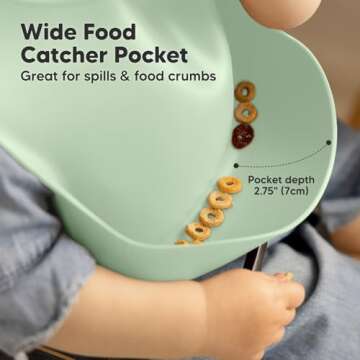 KeaBabies Silicone Bibs - Easy Clean Baby Mealtime Gear