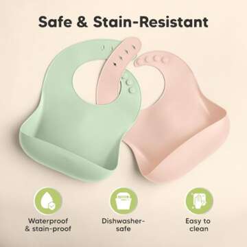 KeaBabies Silicone Bibs - Easy Clean Baby Mealtime Gear