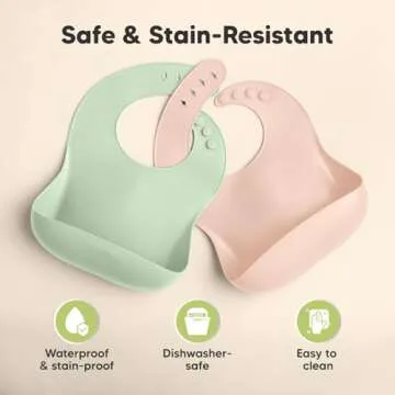 KeaBabies Silicone Bibs - Easy Clean Baby Mealtime Gear