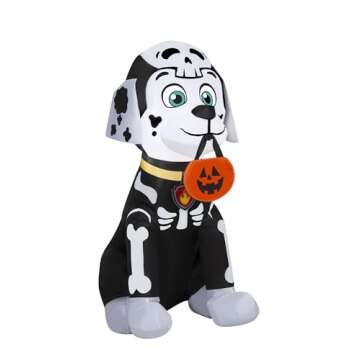Gemmy Airblown Marshall in Skeleton Costume Nick, 3 ft Tall, Multi