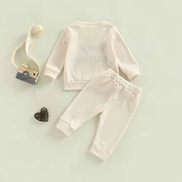 Toddler Waffle Outfit Set for Fall Winter - Soft & Cute