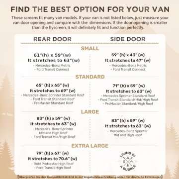 Living in a Bubble Universal Bug Screen for Vans - Easy Installation