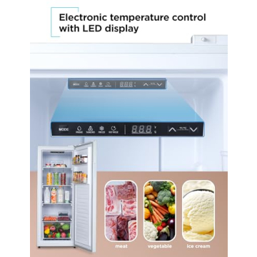 BLACK+DECKER 11 Cu. Ft. Convertible Freezer Refrigerator, Upright Freezer with Glass Shelves, Reversible Door, ENERGY STAR rated, Frost Free, BUC1100XW, White