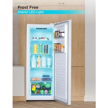 BLACK+DECKER 11 Cu. Ft. Convertible Freezer Refrigerator, Upright Freezer with Glass Shelves, Reversible Door, ENERGY STAR rated, Frost Free, BUC1100XW, White