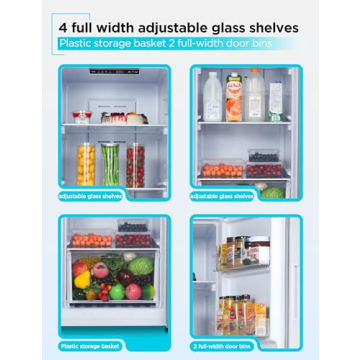 BLACK+DECKER 11 Cu. Ft. Convertible Freezer Refrigerator, Upright Freezer with Glass Shelves, Reversible Door, ENERGY STAR rated, Frost Free, BUC1100XW, White