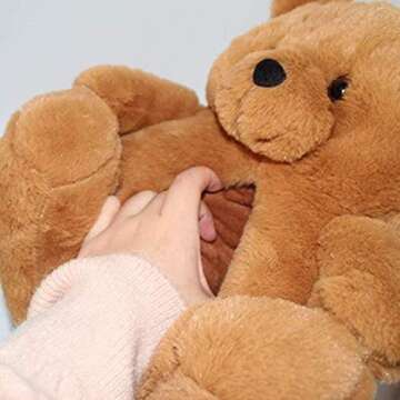 Guluman Plush Teddy Bear Cartoon Slippers for Women/Girl Home Indoor Soft Anti-Slip Faux Fur Cute Warm Slippers Winter Shoes Brown