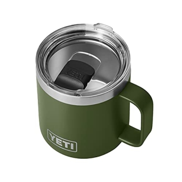 YETI Rambler 14 oz Mug, Vacuum Insulated, Stainless Steel with MagSlider Lid, Highlands Olive