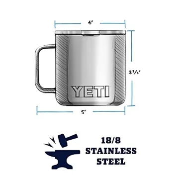 YETI Rambler 14 oz Mug, Vacuum Insulated, Stainless Steel with MagSlider Lid, Highlands Olive