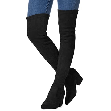 Stylish Mtzyoa Over The Knee Boots for Women in Black