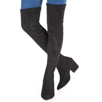 Stylish Mtzyoa Over The Knee Boots for Women in Black