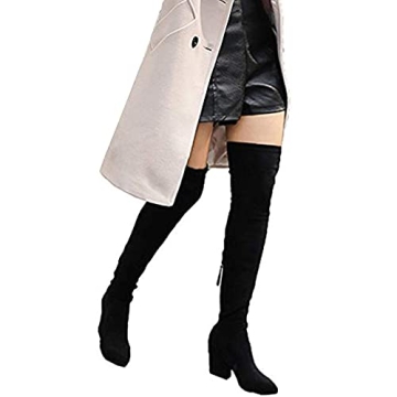 Stylish Mtzyoa Over The Knee Boots for Women in Black
