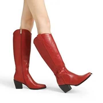 DREAM PAIRS Stylish Knee-High Cowboy Boots for Women