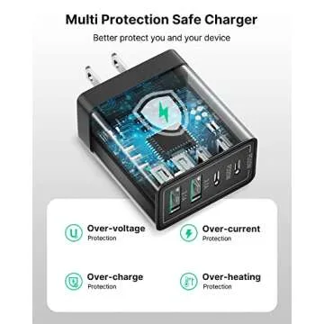 USB C Charger Block, 40W USB C Wall Charger PD+QC 3.0 Double Port Power Adapter, 4-Port Multiport Fast Charging Block Plug for iPhone 15 Plus 14 13 12 11 Pro Max XS XR X 8 7 6 SE, iPad, Samsung, Moto