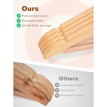 Durable HOUSE DAY Wooden Hangers for Clothes Storage
