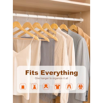 Durable HOUSE DAY Wooden Hangers for Clothes Storage