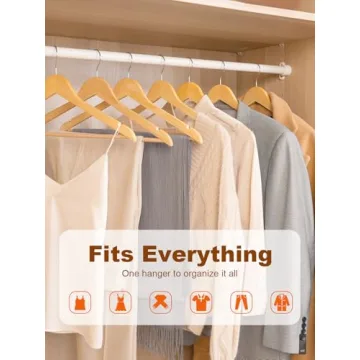 Durable HOUSE DAY Wooden Hangers for Clothes Storage