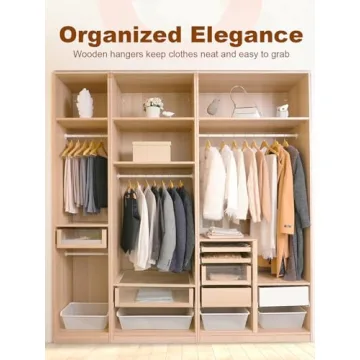Durable HOUSE DAY Wooden Hangers for Clothes Storage
