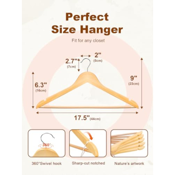 Durable HOUSE DAY Wooden Hangers for Clothes Storage