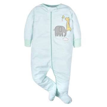Adorable Gerber Unisex Baby 4 Pack Sleep 'N Play Footie