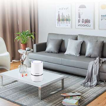 JINPUS Air Purifier Small Portable Air Cleaner for Bedroom with HEPA Filter, Upgraded Low Noise Home...