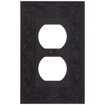 Amerelle 43DVB English Garden Wallplate, 1 Duplex, Aged Bronze