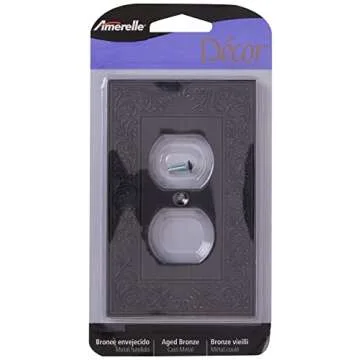 Amerelle 43DVB English Garden Wallplate, 1 Duplex, Aged Bronze