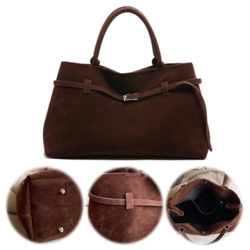 Stylish JQWYGB Faux Suede Tote Bag for Women