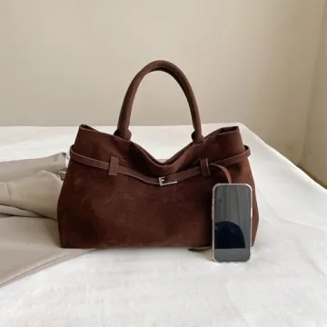 Stylish JQWYGB Faux Suede Tote Bag for Women