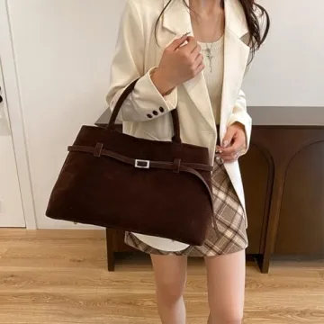 Stylish JQWYGB Faux Suede Tote Bag for Women